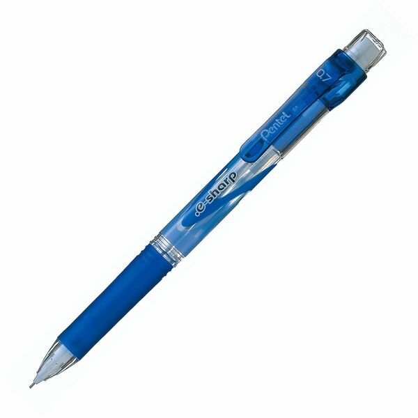 Pentel E-Sharp Mechanical Pencils - #2 Lead - 0.7 mm Lead Diameter - Refillable - Blue Barrel - 1 Dozen