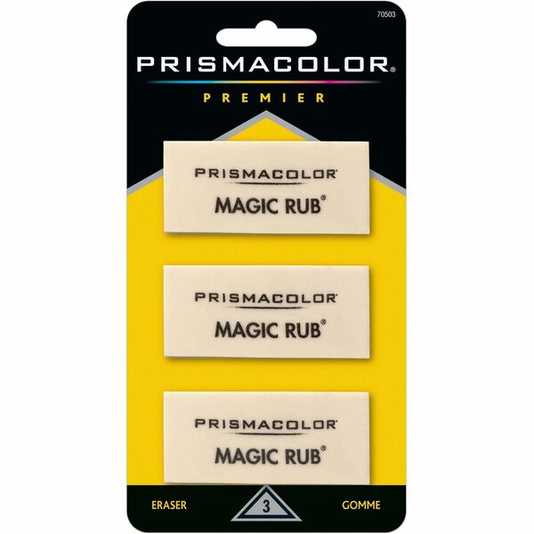 Prismacolor Magic Rub Eraser - White - Vinyl - 1" Width x 2.3" Height x 0.4" Depth x - 1 Pack - Non-marring, Non-smudge, Smear Resistant