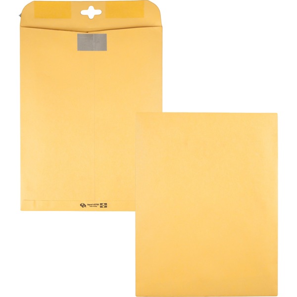 Quality Park 10 x 13 Postage Saving ClearClasp Envelopes with Reusable Redi-Tac™ Closure - Clasp - 10" Width x 13" Length - 28 lb - Clasp - 100 / Box - Manila
