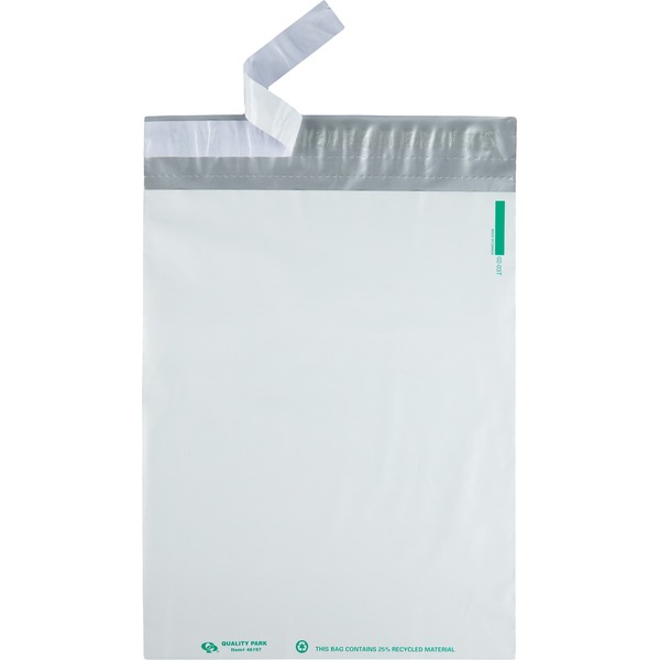 Quality Park 9 x 12 Poly Shipping Mailers with Self-Seal Closure - Document - 9" Width x 12" Length - Self-sealing - Polypropylene - 100 / Pack - Gray