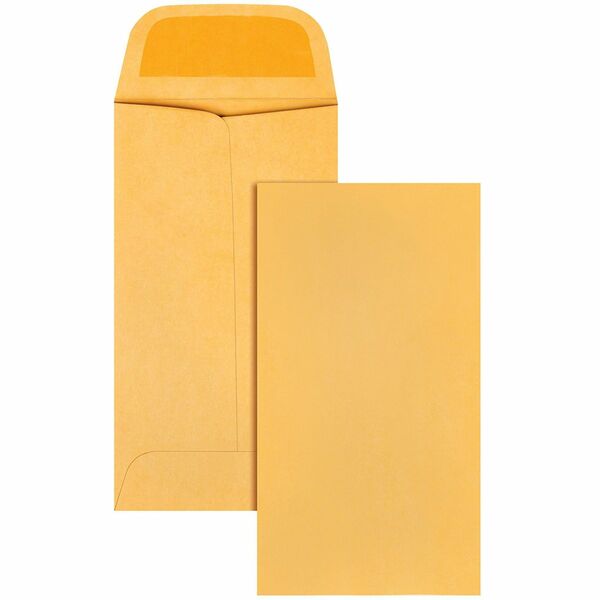 Quality Park Kraft Coin/Small Parts Envelope - Coin - #5 - 2 7/8" Width x 5 1/4" Length - 28 lb - Gummed - Kraft - 500 / Box - Light Brown