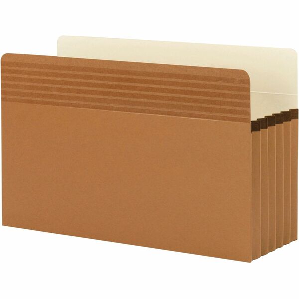 Smead Easy Grip Straight Tab Cut Legal Recycled File Pocket - 8 1/2" x 14" - 5 1/4" Expansion - Redrope - Redrope - 30% Recycled - 10 / Box