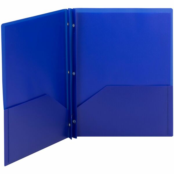 Smead Letter Pocket Folder - 8 1/2" x 11" - 50 Sheet Capacity - 2 Pocket(s) - Polypropylene - Blue - 25 / Box