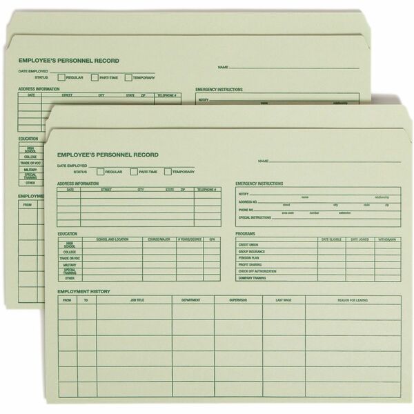 Smead Straight Tab Cut Letter Recycled Top Tab File Folder - 8 1/2" x 11" - Moss - 10% Recycled - 20 / Pack