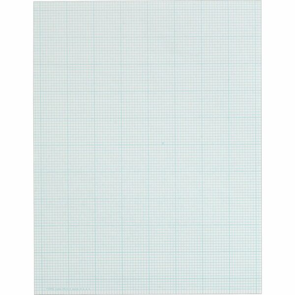 TOPS Cross-Section Pad - 50 Sheets - Glue - Blue Margin - 20 lb Basis Weight - Letter - 8 1/2" x 11" - White Paper - Unpunched - 1 / Pad