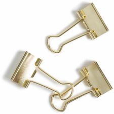 U Brands Binder Clip - Small - 75 Sheet Capacity - for Project, Home, Classroom, Office - Acid-free, Non-magnetic - Gold - Steel - 72 / Pack