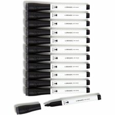 U Brands Dry Erase Marker - Medium Marker Point - Tapered Marker Point Style - Black - White Plastic Barrel - 12 / Pack
