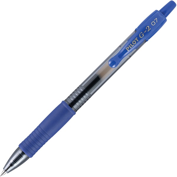 Pilot G2 Retractable Gel Ink Rollerball Pens - Fine Pen Point - 0.7 mm Pen Point Size - Refillable - Retractable - Blue Gel-based Ink - 1 Dozen