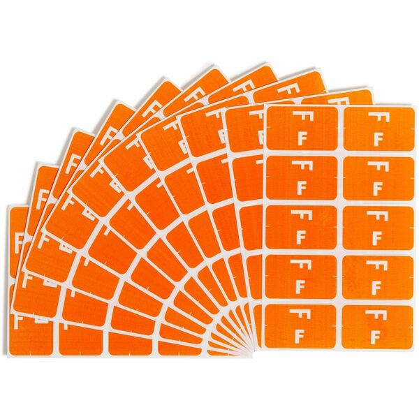 Smead AlphaZ ACCS Color-Coded Labels - "F" - 1" Width x 1 5/8" Length - Orange - 10 / Sheet - 100 / Pack