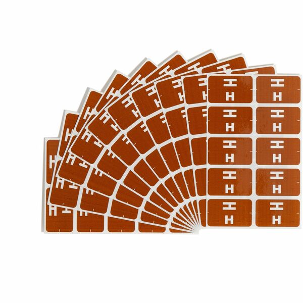 Smead AlphaZ ACCS Color-Coded Labels - "H" - 1" Width x 1 5/8" Length - Dark Brown - 10 / Sheet - 100 / Pack