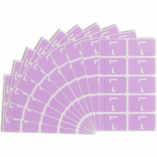 Smead AlphaZ ACCS Color-Coded Labels - "L" - 1" Width x 1 5/8" Length - Lavender - 10 / Sheet - 100 / Pack