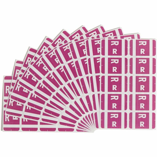 Smead AlphaZ ACCS Color-Coded Labels - "R" - 1" Width x 1 5/8" Length - Purple - 10 / Sheet - 100 / Pack
