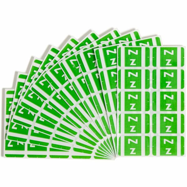 Smead AlphaZ ACCS Color-Coded Labels - "Z" - 1" Width x 1 5/8" Length - Light Green - 10 / Sheet - 100 / Pack