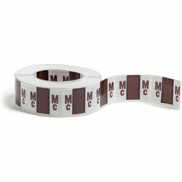 Smead BCCR Bar-Style Color-Coded Labels - "Alphabet" - 1 1/4" Width x 1" Length - Brown - 500 / Roll - 500 / Roll