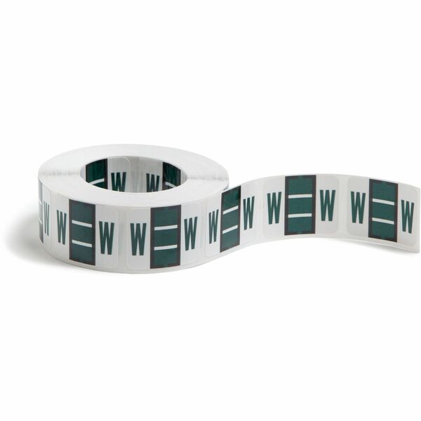 Smead BCCR Bar-Style Color-Coded Labels - "Alphabet" - 1 1/4" Width x 1" Length - Dark Green - 500 / Roll - 500 / Roll