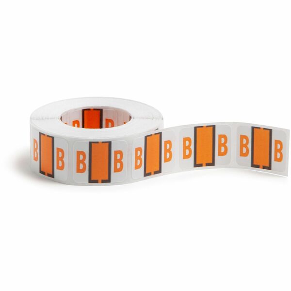 Smead BCCR Bar-Style Color-Coded Labels - "Alphabet" - 1 1/4" Width x 1" Length - Light Orange - 500 / Roll - 500 / Roll