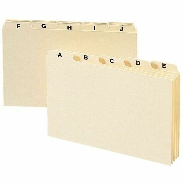 Smead Card Guides with Alphabetic Tab - 6" Divider Width - Manila Divider - Recycled - 5 / Set