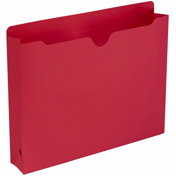 Smead Colored Straight Tab Cut Letter Recycled File Jacket - 8 1/2" x 11" - 2" Expansion - Red - 10% Recycled - 50 / Box