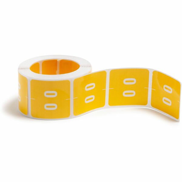Smead DCC Color-Coded Numeric Labels - "Number" - 1 1/2" Width x 1 1/2" Length - Yellow - 250 / Roll