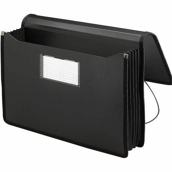 Smead Legal, Letter File Wallet - 8 1/2" x 14" , 8 1/2" x 11" - 5 1/4" Expansion - Front Pocket(s) - Rubber - Black - 1 Each