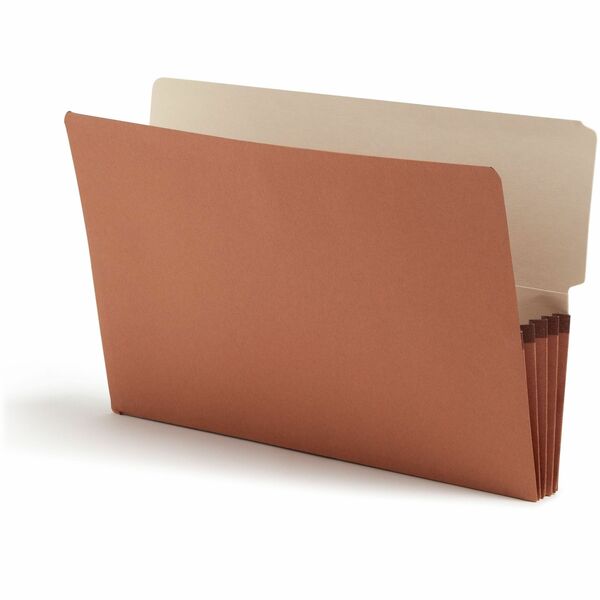 Smead Legal Recycled File Pocket - 8 1/2" x 14" - 3 1/2" Expansion - End Tab Location - Top Tab Position - Redrope - Redrope - 30% Recycled - 10 / Box