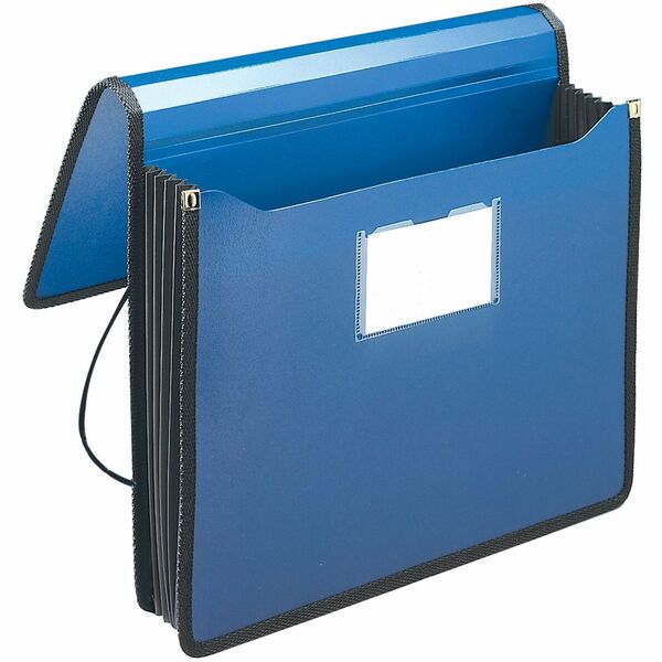Smead Letter File Wallet - 8 1/2" x 11" - 5 1/4" Expansion - Front Pocket(s) - Plastic - Navy Blue - 1 Each
