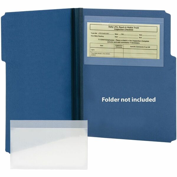 Smead Self-Adhesive Pockets - 9" x 5 9/16" Sheet - Clear - Poly - 100 / Box