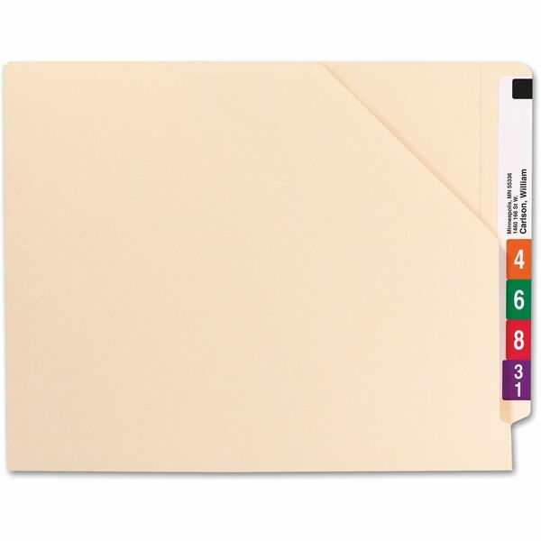 Smead Shelf-Master Straight Tab Cut Letter Recycled File Jacket - 8 1/2" x 11" - 1 1/2" Expansion - Manila - 10% Recycled - 50 / Box