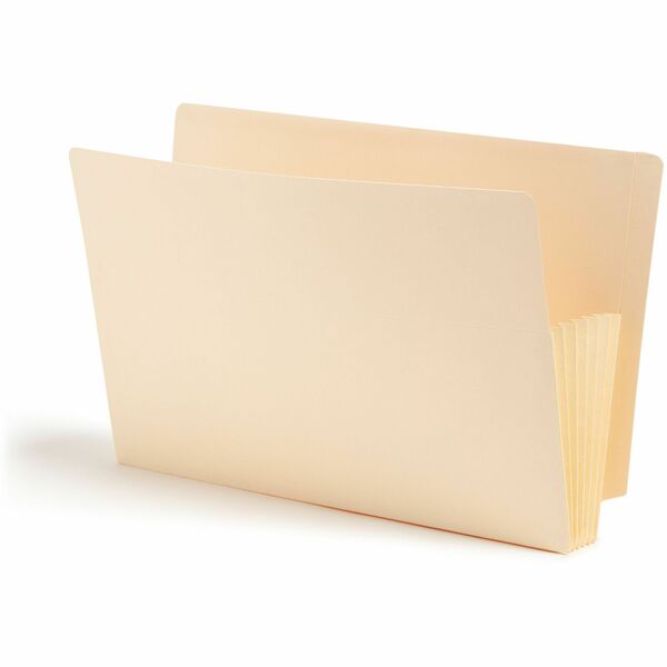 Smead Straight Tab Cut Legal Recycled File Pocket - 8 1/2" x 14" - 1200 Sheet Capacity - 5 1/4" Expansion - Manila - Manila - 10% Recycled - 10 / Box