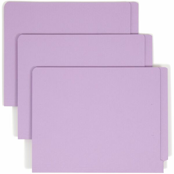 Smead Straight Tab Cut Letter Recycled Fastener Folder - 8 1/2" x 11" - 2 x 2B Fastener(s) - 2" Fastener Capacity - Lavender - 10% Recycled - 50 / Box