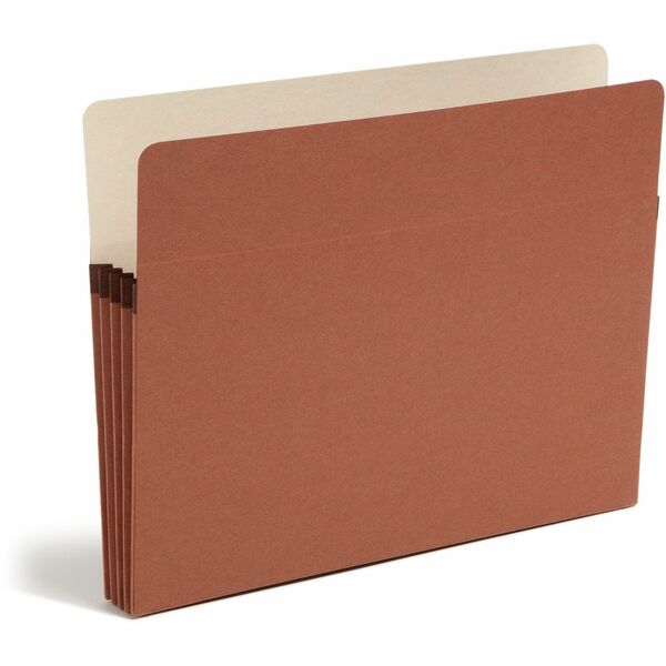 Smead Straight Tab Cut Letter Recycled File Pocket - 8 1/2" x 11" - 3 1/2" Expansion - Top Tab Location - Redrope, Kraft - Redrope - 30% Recycled - 25 / Box