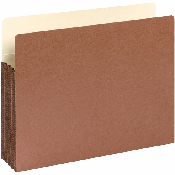 Smead Straight Tab Cut Letter Recycled File Pocket - 8 1/2" x 11" - 3 1/2" Expansion - Top Tab Location - Redrope - Redrope - 30% Recycled - 10 / Box