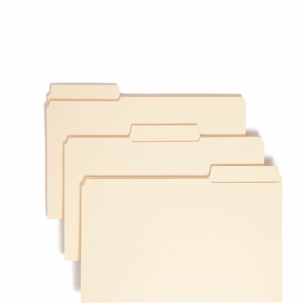Smead SuperTab 1/3 Tab Cut Legal Recycled Top Tab File Folder - 8 1/2" x 14" - 3/4" Expansion - Top Tab Location - Assorted Position Tab Position - Manila - 10% Recycled - 100 / Box