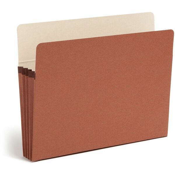 Smead SuperTab Straight Tab Cut Letter Recycled File Pocket - 8 1/2" x 11" - 800 Sheet Capacity - 3 1/2" Expansion - Redrope - Redrope - 30% Recycled - 25 / Box