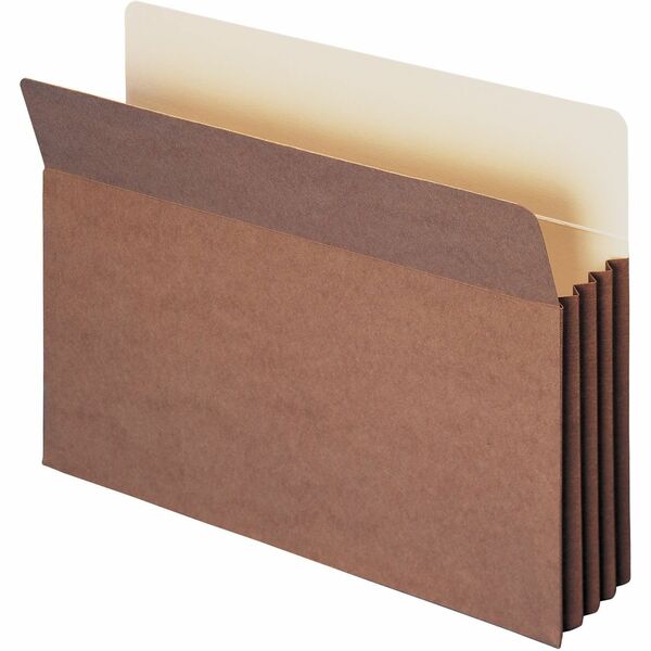 Smead TUFF Straight Tab Cut Legal Recycled File Pocket - 8 1/2" x 14" - 800 Sheet Capacity - 3 1/2" Expansion - Redrope - 30% Recycled - 10 / Box