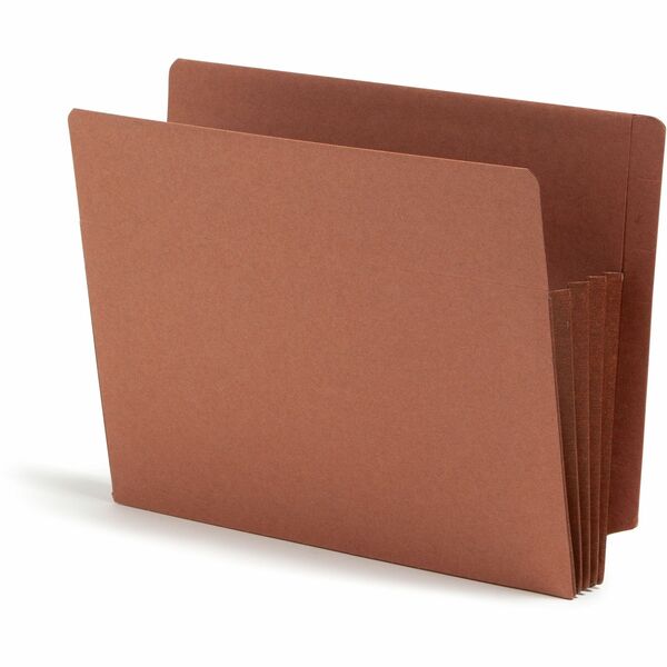 Smead TUFF Straight Tab Cut Letter Recycled File Pocket - 8 1/2" x 11" - 3 1/2" Expansion - Redrope - Redrope - 30% Recycled - 1 / Each