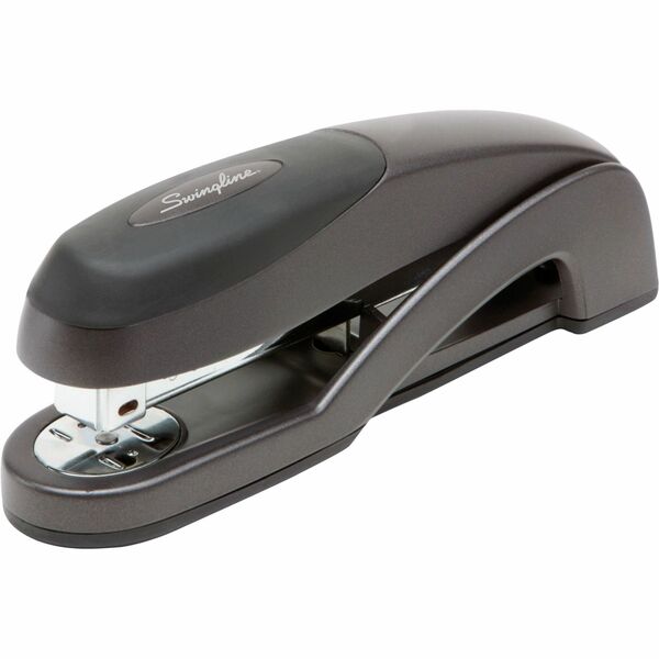 Swingline Optima Desk Stapler - 25 of 20lb Paper Sheets Capacity - 210 Staple Capacity - Full Strip - 1/4" Staple Size - 1 Each - Graphite Black - Metal