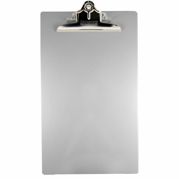 Saunders Aluminum Round Corner Clipboards - 1" Clip Capacity - 8 1/2" x 14" - Clamp - Aluminum - Silver - 1 Each