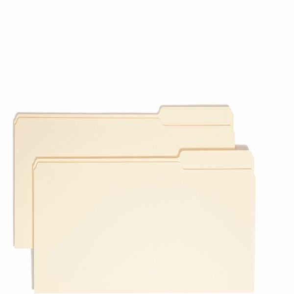 Smead 1/3 Tab Cut Legal Recycled Top Tab File Folder - 8 1/2" x 14" - 3/4" Expansion - Top Tab Location - Third Tab Position - Manila - 10% Recycled - 100 / Box