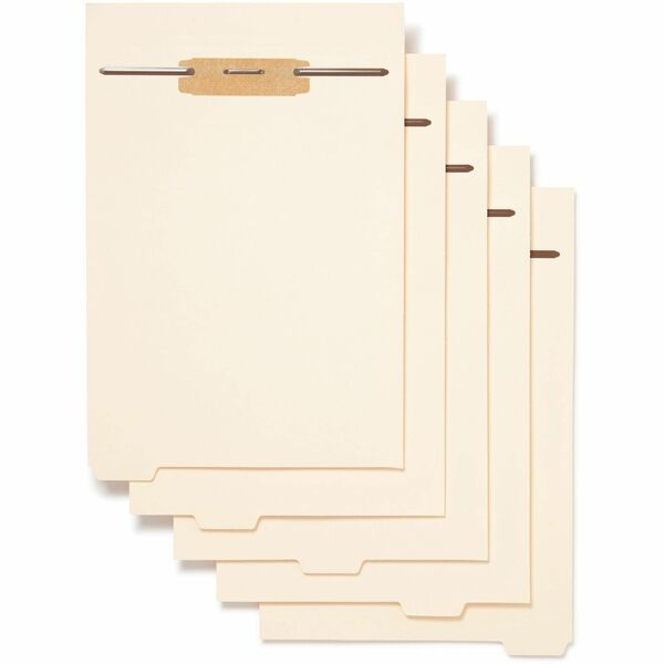 Smead 1/5 Tab Cut Letter Recycled Classification Folder - 8 1/2" x 11" - 1/2" Expansion - 1 x 2B Fastener(s) - 2" Fastener Capacity for Folder - Assorted Position Tab Position - 1 Divider(s) - Manila - 10% Recycled - 50 / Pack