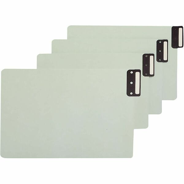 Smead 100% Recycled Filing Guides with Vertical Extra-Wide Blank Tab - Blank Tab(s)0.50" Tab Width - Legal - Gray Metal, Green Pressboard Tab(s) - Recycled - 50 / Box