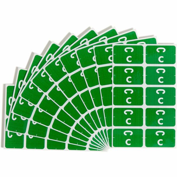 Smead AlphaZ ACCS Color-Coded Labels - "C" - 1" Width x 1 5/8" Length - Dark Green - 10 / Sheet - 100 / Pack