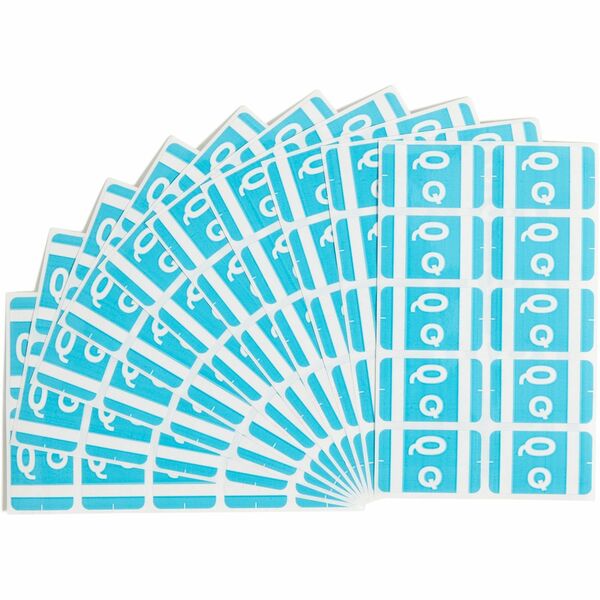Smead AlphaZ ACCS Color-Coded Labels - "Q" - 1" Width x 1 5/8" Length - Light Blue - 10 / Sheet - 100 / Pack