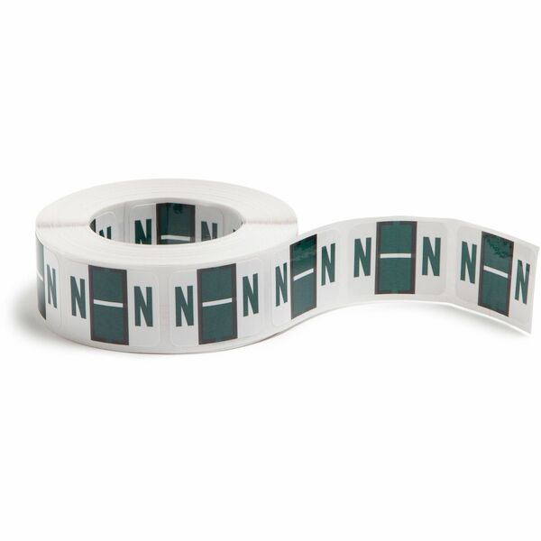 Smead BCCR Bar-Style Color-Coded Labels - "Alphabet" - 1 1/4" Width x 1" Length - Dark Green - 500 / Roll - 500 / Roll