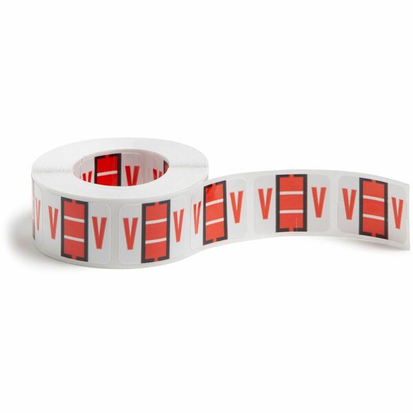 Smead BCCR Bar-Style Color-Coded Labels - "Alphabet" - 1 1/4" Width x 1" Length - Dark Orange - 500 / Roll - 500 / Roll