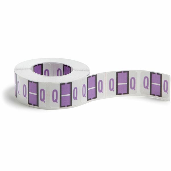 Smead BCCR Bar-Style Color-Coded Labels - "Alphabet" - 1 1/4" Width x 1" Length - Lavender - 500 / Roll - 500 / Roll