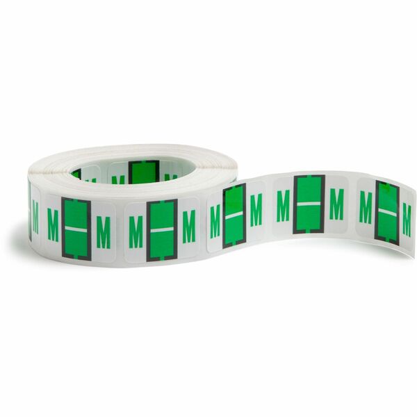 Smead BCCR Bar-Style Color-Coded Labels - "Alphabet" - 1 1/4" Width x 1" Length - Light Green - 500 / Roll - 500 / Roll
