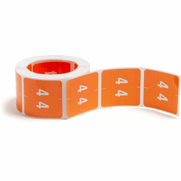 Smead DCC Color-Coded Numeric Labels - "Number" - 1 1/2" Width x 1 1/2" Length - Orange - 250 / Roll