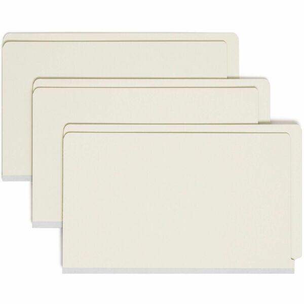 Smead Legal Recycled Fastener Folder - 8 1/2" x 14" - 1" Expansion - 2 x 2S Fastener(s) - 2" Fastener Capacity for Folder - End Tab Location - Pressboard - Gray, Green - 100% Recycled - 25 / Box