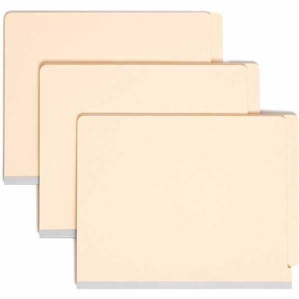 Smead Letter Recycled Classification Folder - 8 1/2" x 11" - 2" Expansion - 2 x 2B Fastener(s) - 2" Fastener Capacity for Folder - End Tab Location - 1 Divider(s) - Pressboard - Manila - 10% Recycled - 10 / Box